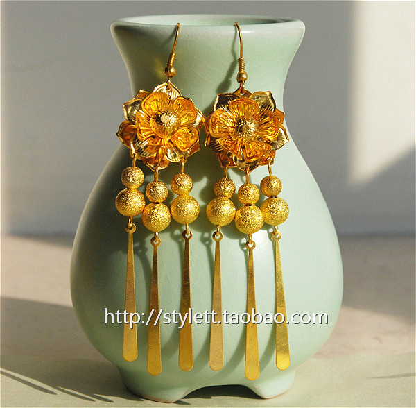 古装新娘婚礼汉服旗袍立体耳环