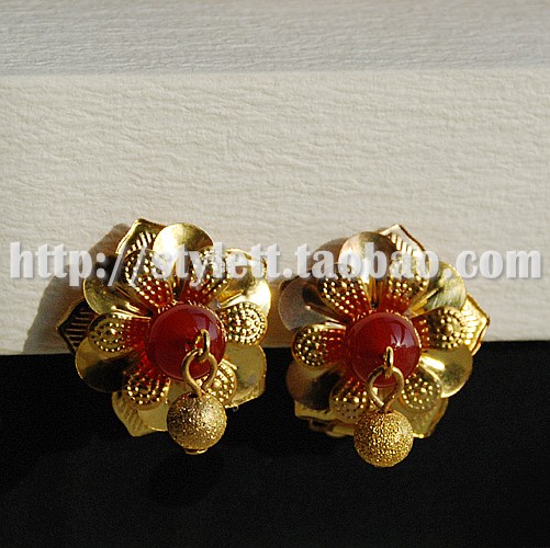 手工古装秀禾服龙凤褂新娘耳夹汉服旗袍耳环耳环 汉服COS结婚耳饰