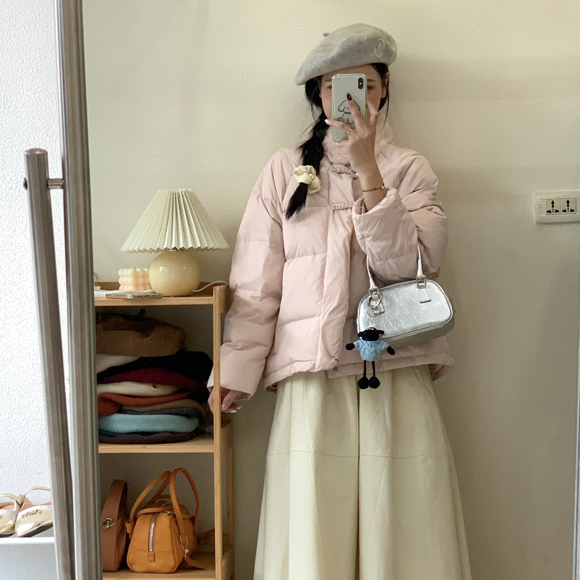 韩版羽绒服短款立领甜美