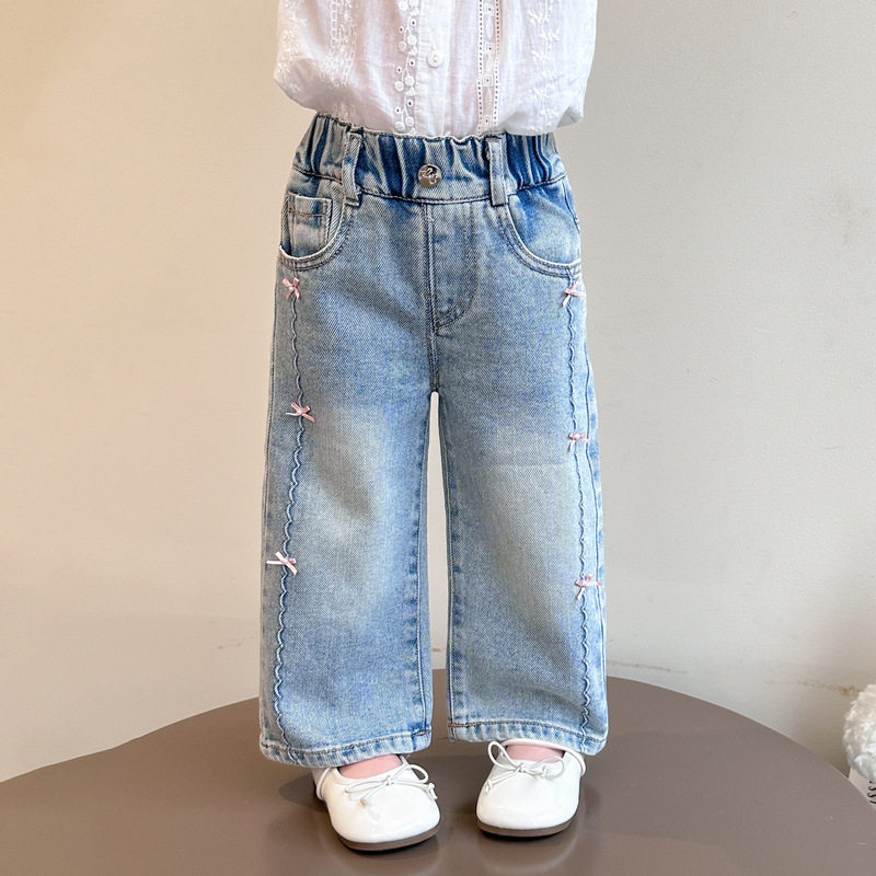女童牛仔裤春秋款2026新款儿童长裤子韩版洋气宝宝阔腿裤休闲裤潮,童装/婴儿装/亲子装,儿童牛仔裤,淘宝优惠券,粉丝福利购,淘宝优惠卷