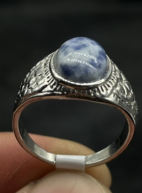 藏式民族风蒙文化藏银紫晶石戒指指环男女款戒指珠宝首饰饰品