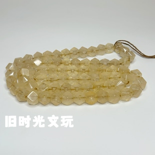 高古老珠子天然白水晶六棱珠八棱珠勒子管珠手链高古水晶文玩配珠