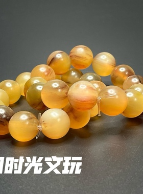 天然羊角手串圆珠手链男款佛珠文玩真品民族风念珠保健清热血丝串