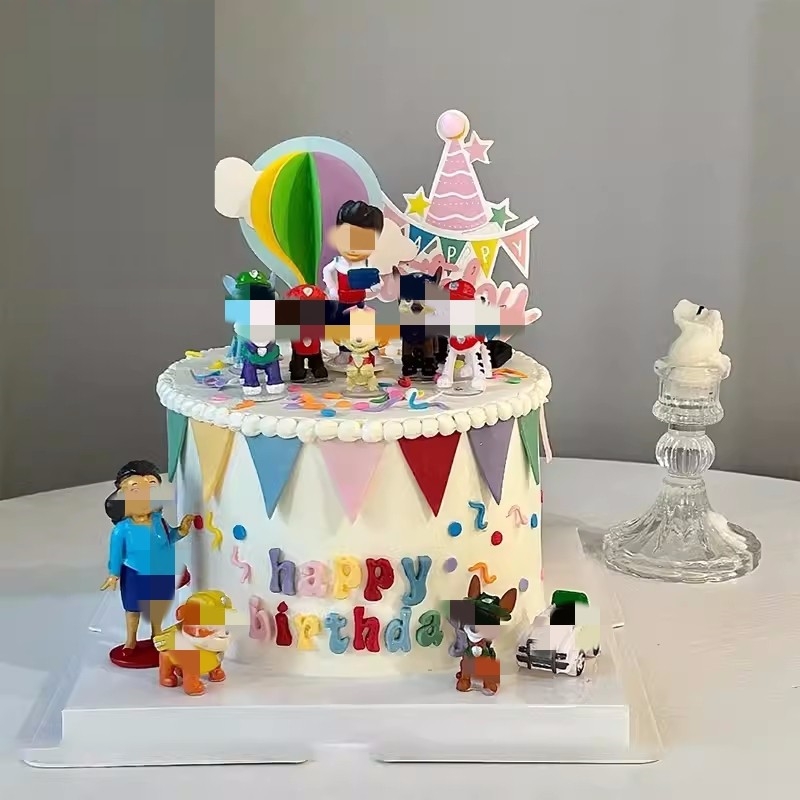 网红男孩生日烘焙蛋糕装饰卡通狗狗队摆件宝宝小狗狗蛋糕插件插牌
