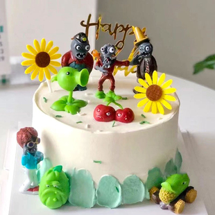 植物大战僵尸蛋糕装 扮用品 饰摆件 儿童生日万圣节派对烘焙插件装