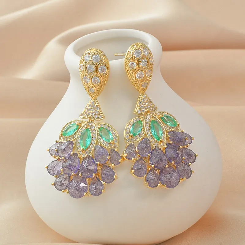 欧美时尚S925银针彩色锆石女wish热卖高级感微镶满钻耳环耳饰饰品,饰品/流行首饰/时尚饰品新,耳钉,淘宝优惠券,粉丝福利购,淘宝优惠卷