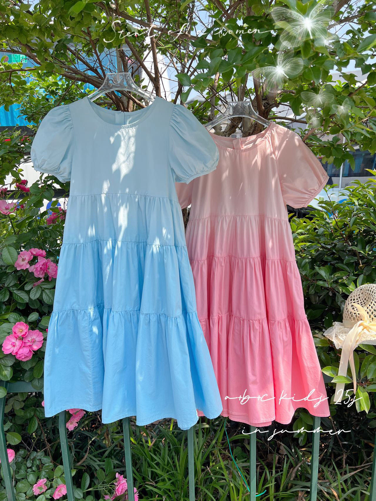 女童连衣裙2025新款洋气夏装中大童公主裙儿童短袖甜美高级感裙子