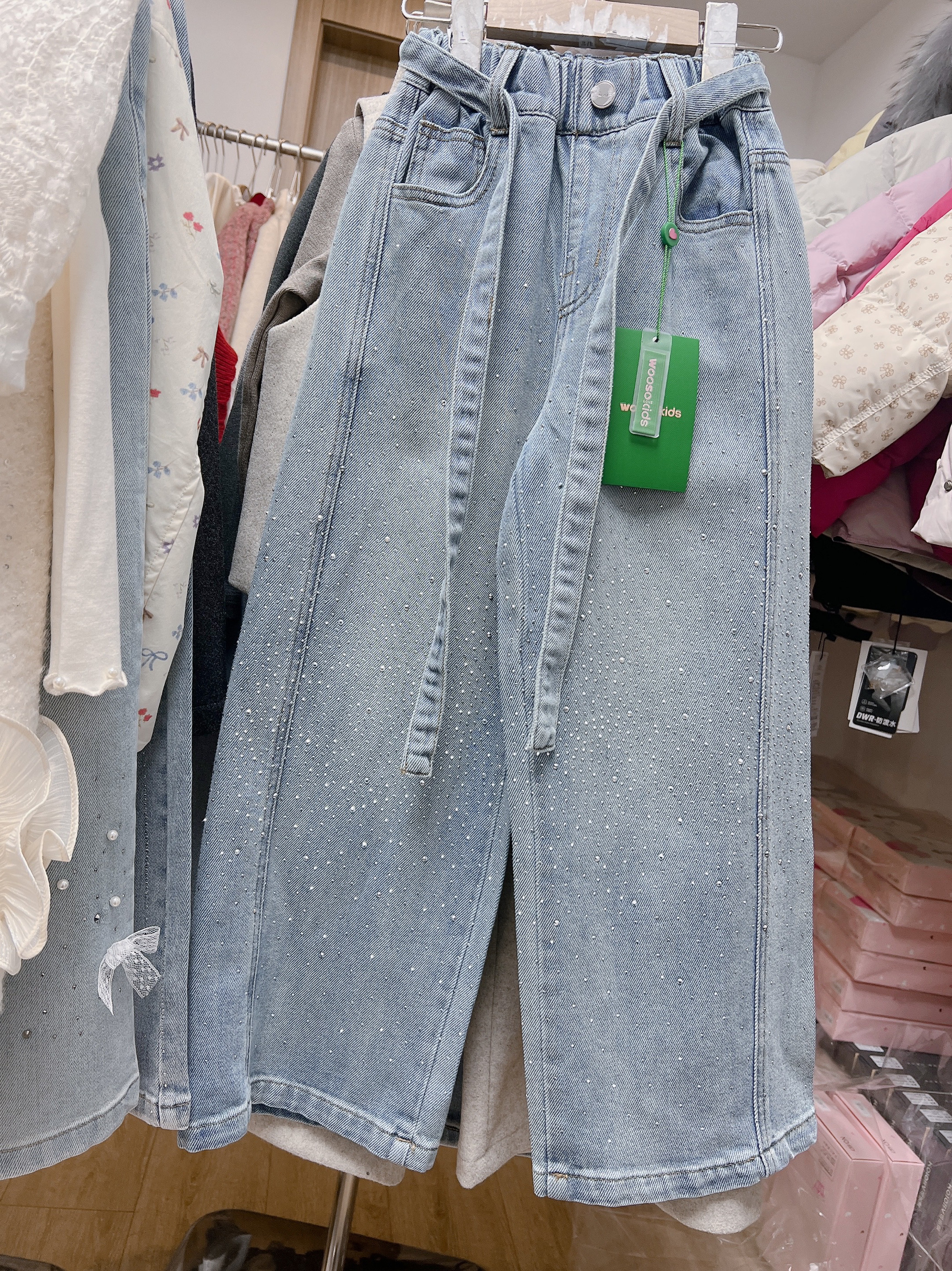 女童牛仔裤2026新款女童贴钻牛仔裤子洋气弯刀长裤百搭中大童潮裤,童装/婴儿装/亲子装,裤子,淘宝优惠券,粉丝福利购,淘宝优惠卷