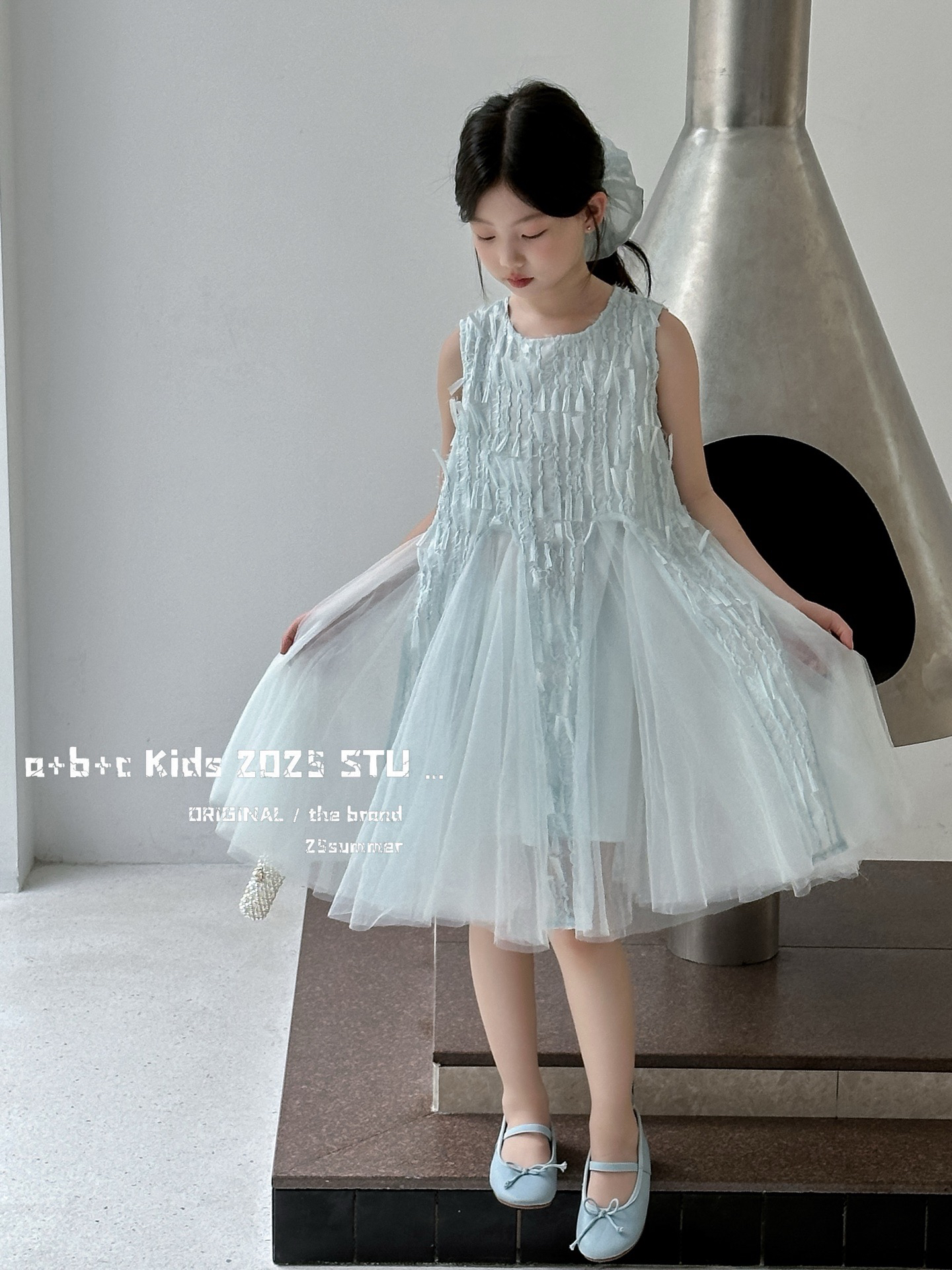 女童连衣裙2025新款夏季甜美生日礼服女孩网纱公主裙子裙子背心裙