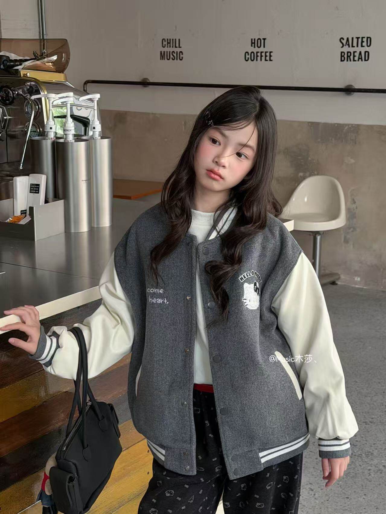 女童夹棉外套2026新款儿童韩版棒球服卡通女孩洋气冬款夹克22678