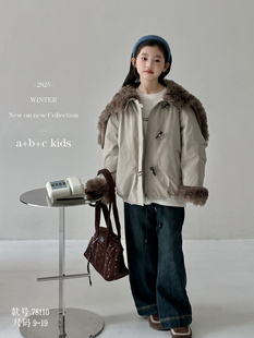 女童羽绒服派克服2025新款秋冬洋气时髦中大童保暖外套连帽加厚潮