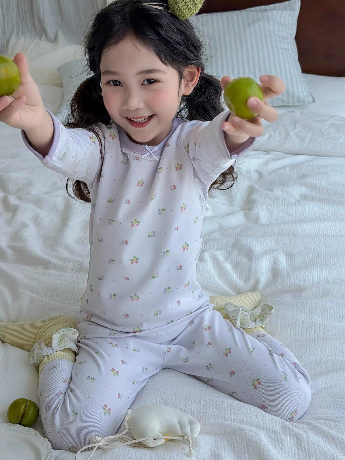 可乐梨家居服26秋冬款女童磨毛套装