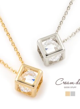 拼邮日系正方体吊坠项链