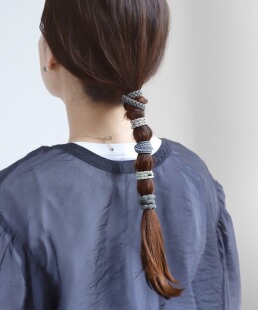 包拼邮 日本代购 ANEMONE日系彩色混色编织个性马尾发绳束发带5个