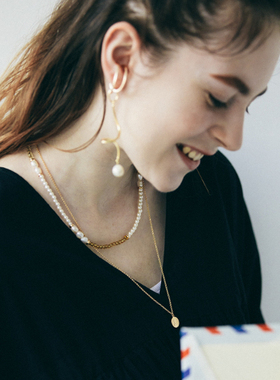 拼邮日系轻奢风项链耳环淡水珍珠