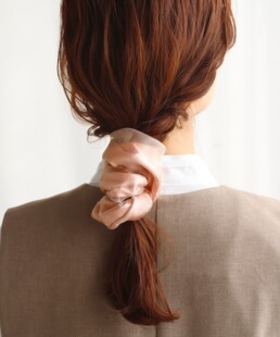 包拼邮 日本代购 ANEMONE 日系缎面纱网纯色双层大号大肠发圈头花