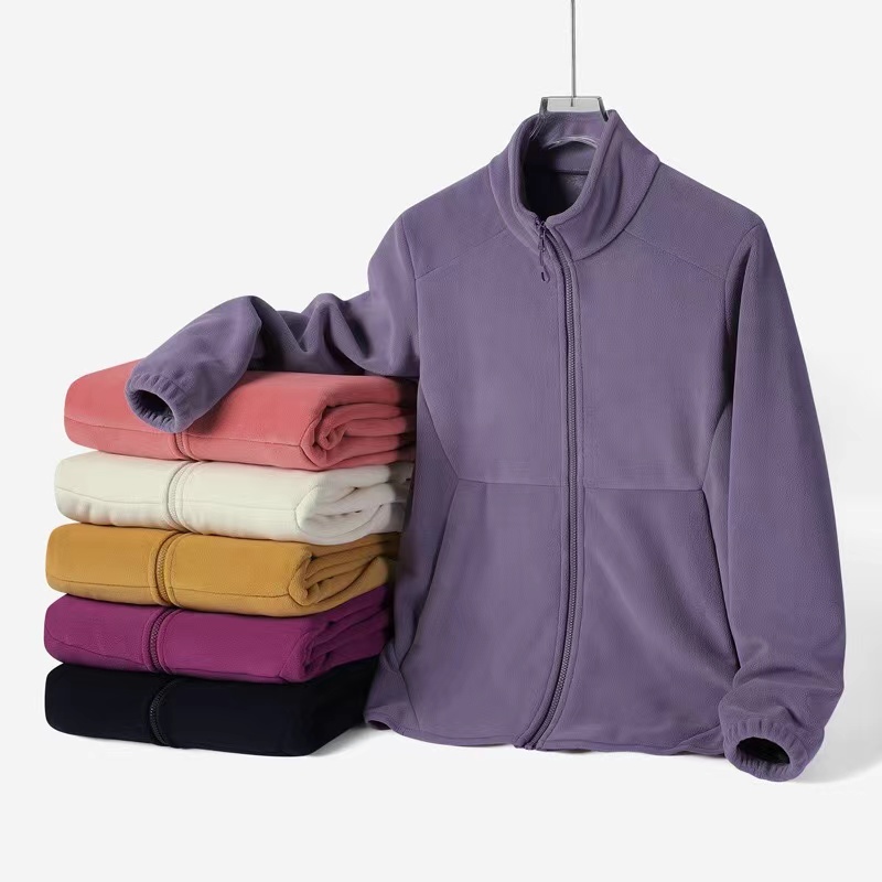 两面穿抓绒衣女连帽摇粒绒外套男