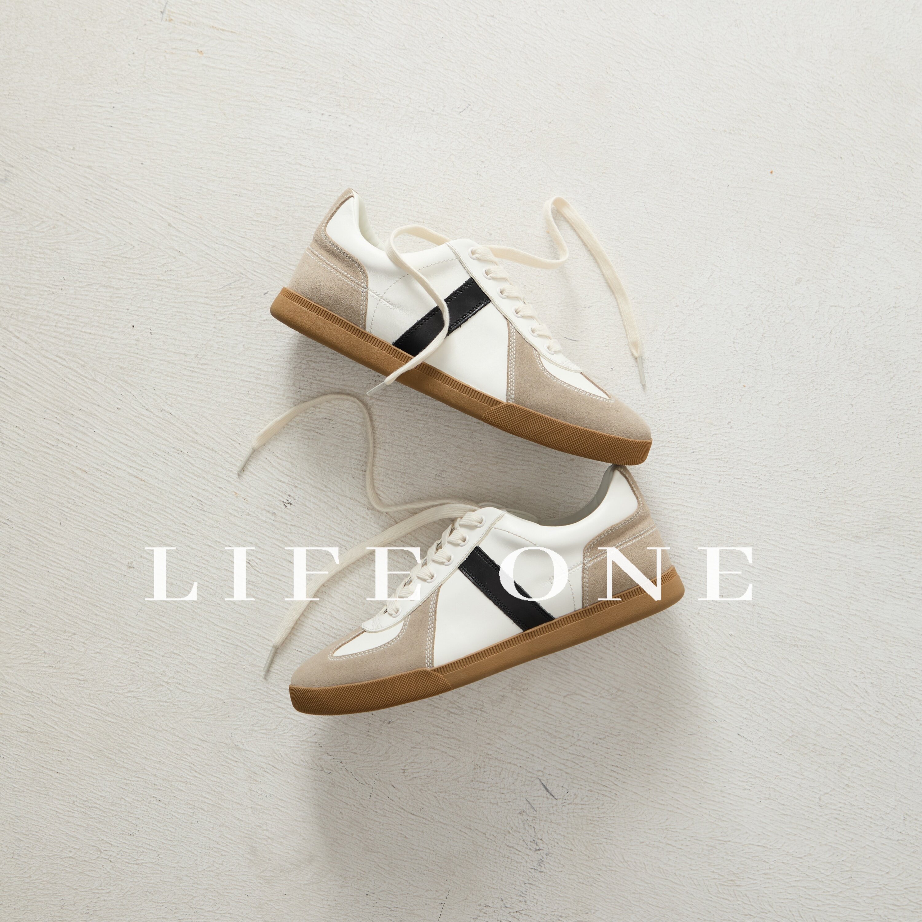 「Life One」B01复古拼接HediBoy风格时尚百搭软底系带德训鞋