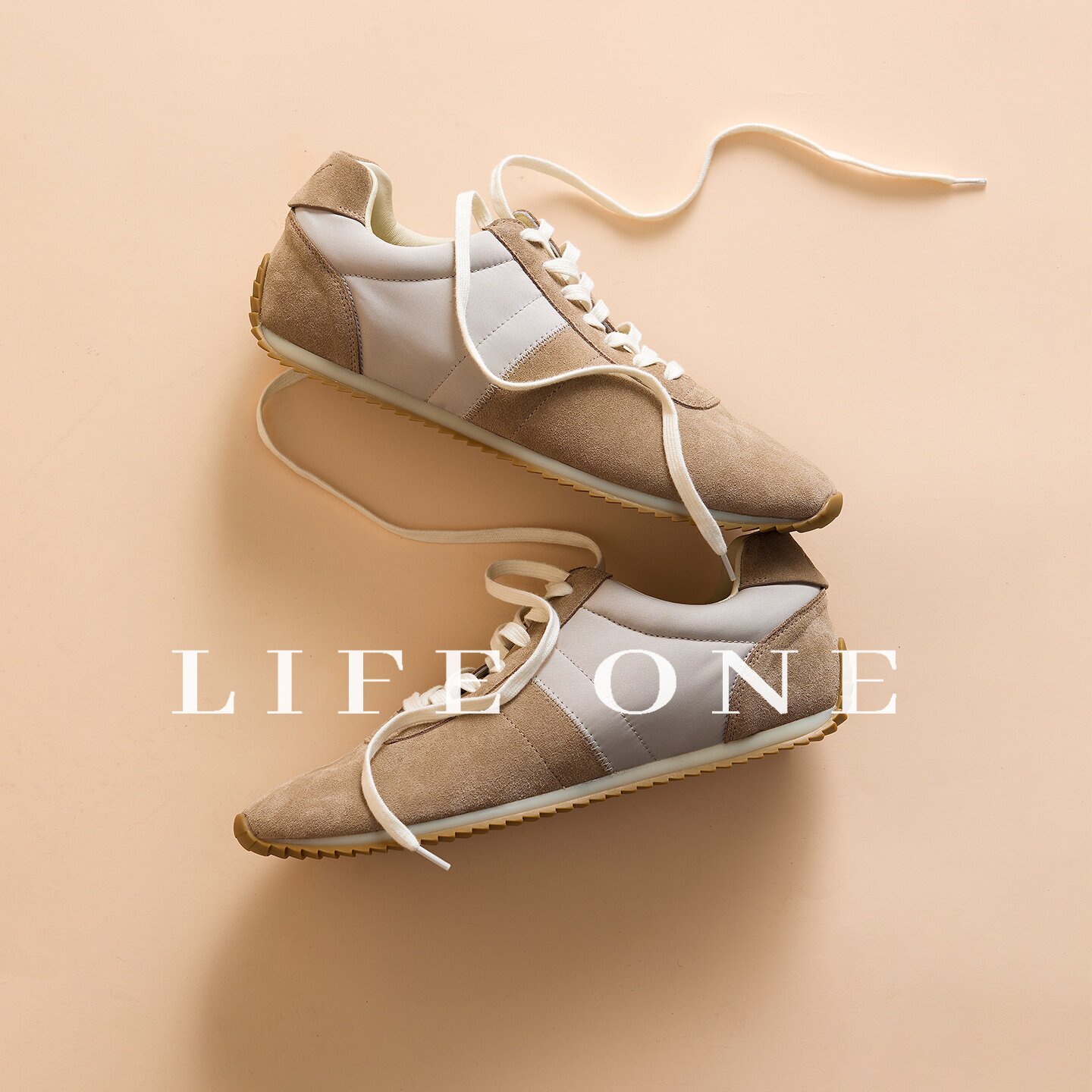 「Life One」质感丝光反绒皮 lp风格百搭老钱休闲运动鞋