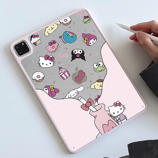 粉色KT彩绘ipad11保护壳新款air7/6卡通ipad10亚克力10.9寸防摔苹果平板987代保护套mini76女air4/3硬壳pro11