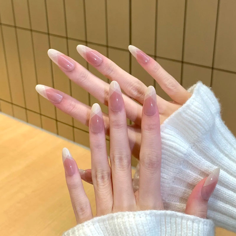 交叉绑带法式穿戴甲温柔