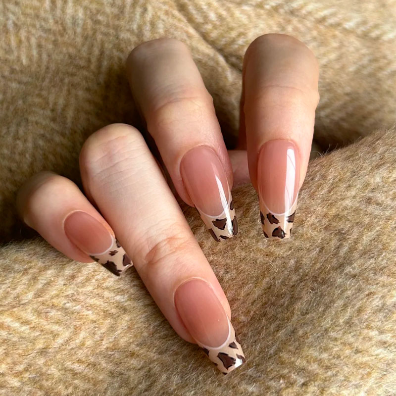 秋冬豹纹穿戴甲高级感