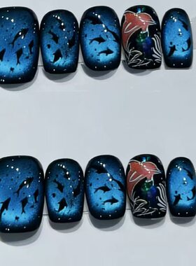 幽蓝海境穿戴甲蓝黑渐变