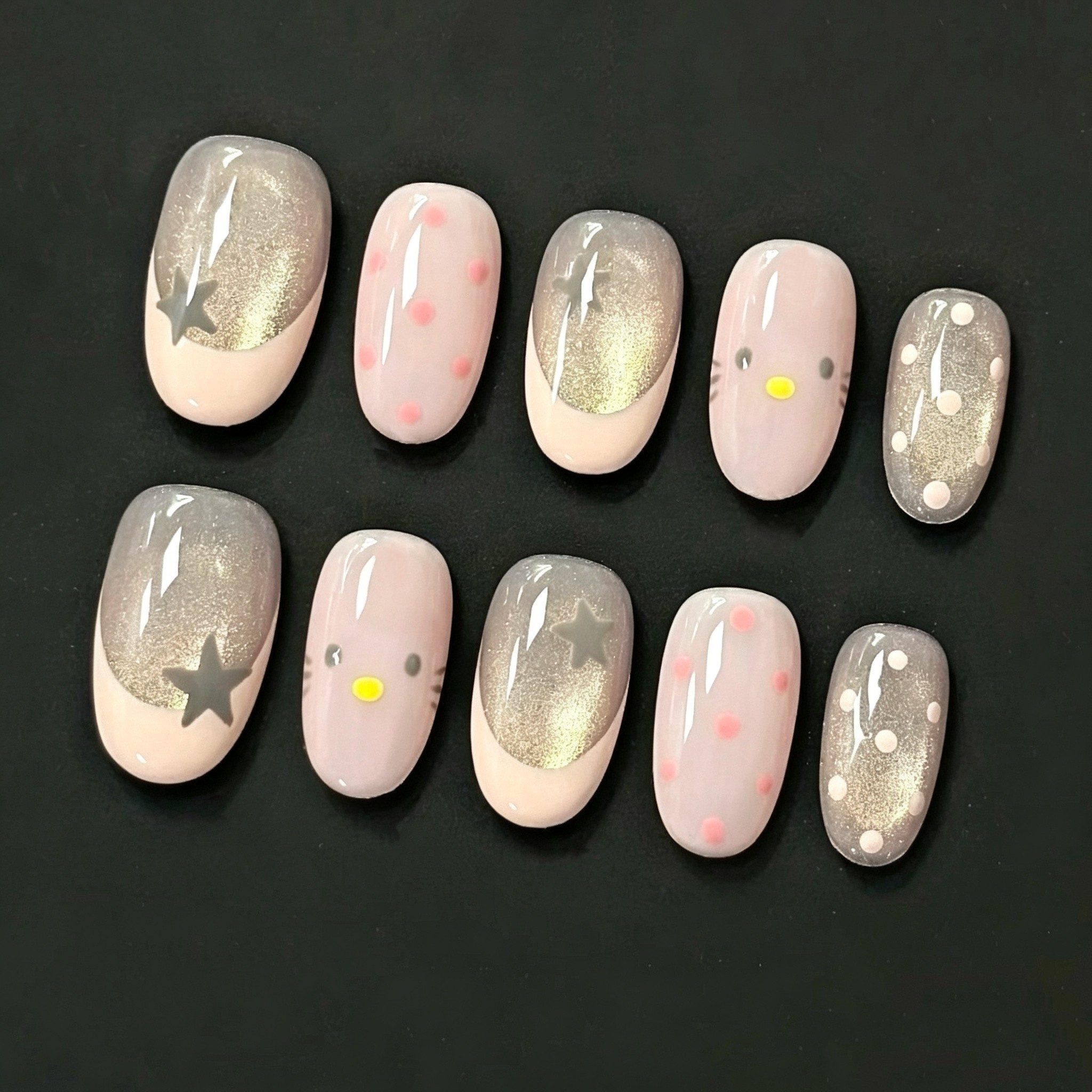 奶猫粉甜穿戴甲软萌可爱风