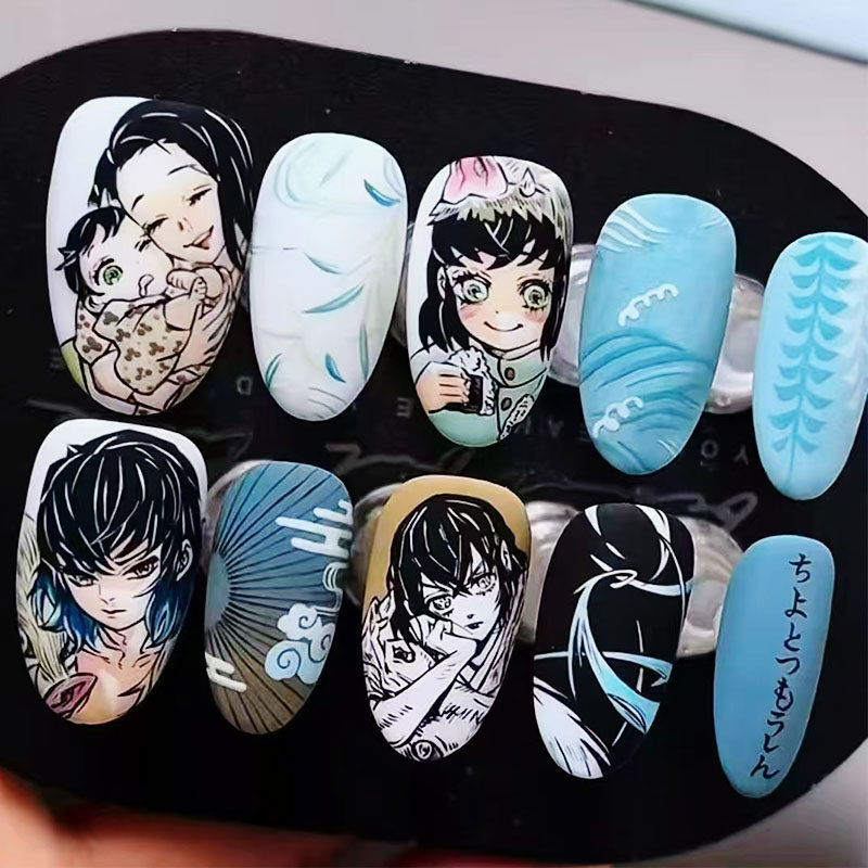 鬼灭之刃伊之助妈妈穿戴甲琴叶和嘴平时尚小众新短款痛美指甲贴片,彩妆/香水/美妆工具,穿戴甲/甲片,淘宝优惠券,粉丝福利购,淘宝优惠卷