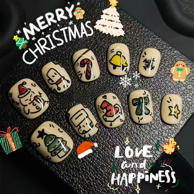 圣诞蜡画穿戴甲潮流时尚