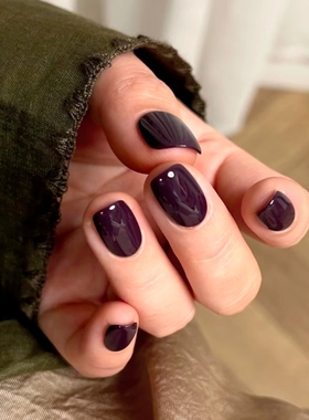 黑莓暗紫穿戴甲小众高级感复古风