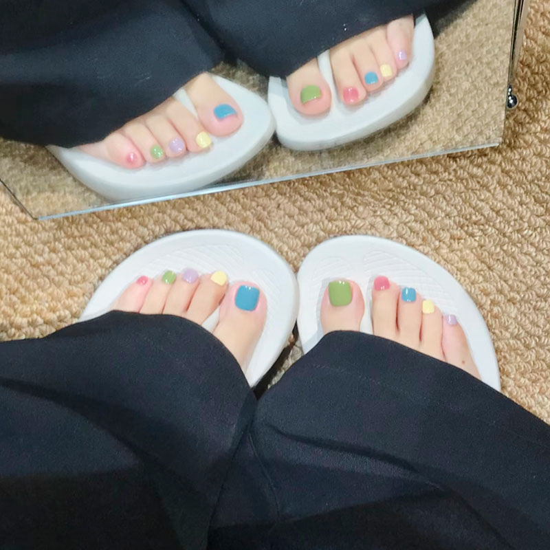 糖果跳色脚穿戴甲清新马卡龙