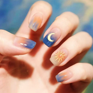 月韵日影清新穿戴甲简约高级感日常显白百搭秋冬新短款美指甲贴片