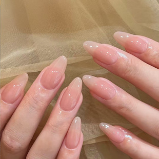 纯裸色甘露寺穿戴甲温柔气质显白黄黑皮2025新款春夏百搭嬛嬛美甲