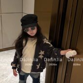 外套韩系ins潮款 26春夏季 男女宝入园季 满印星星连帽拉链开衫 新款