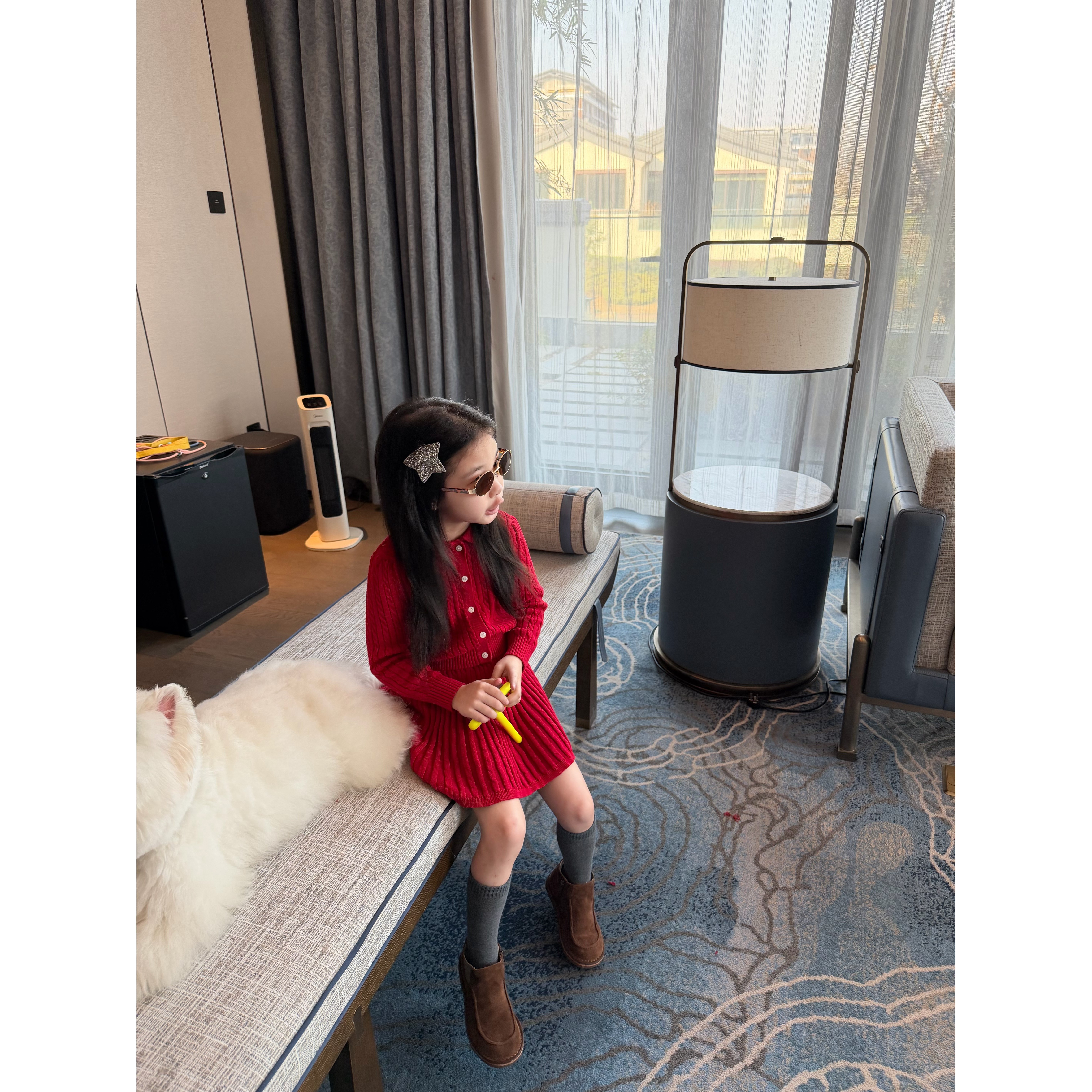 26新年套装新款潮牌轻奢绝美学院风高织红色毛织半裙套装,童装/婴儿装/亲子装,套装,淘宝优惠券,粉丝福利购,淘宝优惠卷