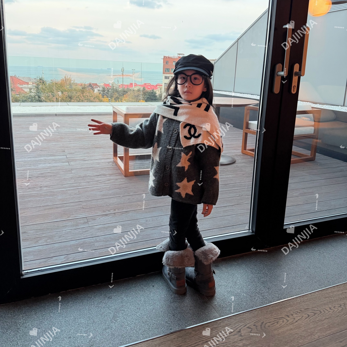 25冬季韩系巨好看慵懒风开衫加厚洋气时髦星星宽松纽扣针织衫外套