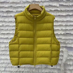 排骨立领马甲90白鸭绒2025秋冬新款女士轻薄羽绒服外套爆款马夹潮