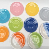 3个 包邮 简约陶瓷碟子小餐盘创意彩色咖啡杯碟点心水果碟餐具菜碟