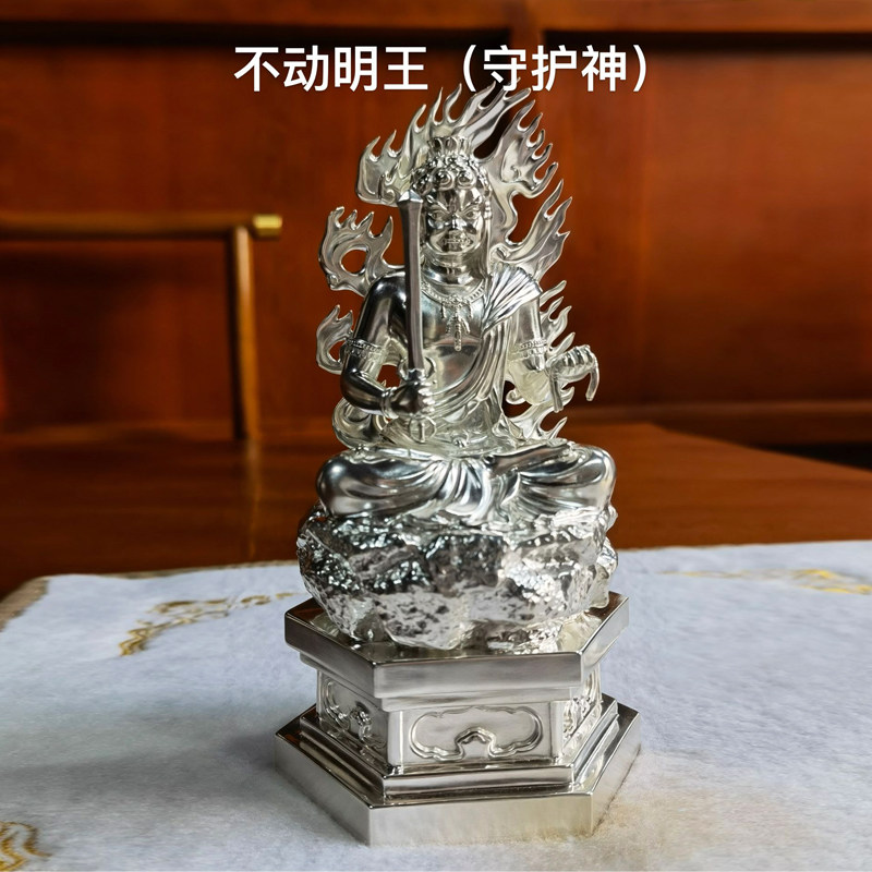 足银999纯银佛像纯银不动明王纯银八大守护神金银佛像可镀金订制