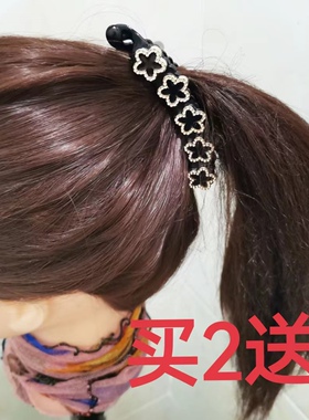 头饰香蕉夹竖夹发饰百搭优雅抓夹成人女防滑扭夹水钻发夹马尾发卡