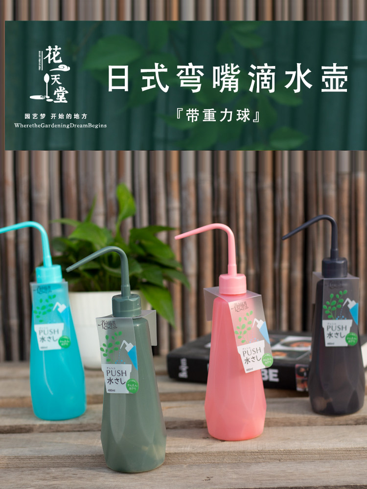 挤压式弯嘴壶多肉日式尖嘴壶浇水壶糖果色肉肉小盆栽园艺浇水工具