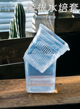 花一天堂蝴蝶兰专用控根方口水培套盆热植龟背竹懒人观根半水培盆