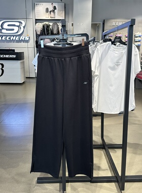 Skechers斯凯奇女士亲肤柔软宽松纯色百搭针织休闲长裤P126W027
