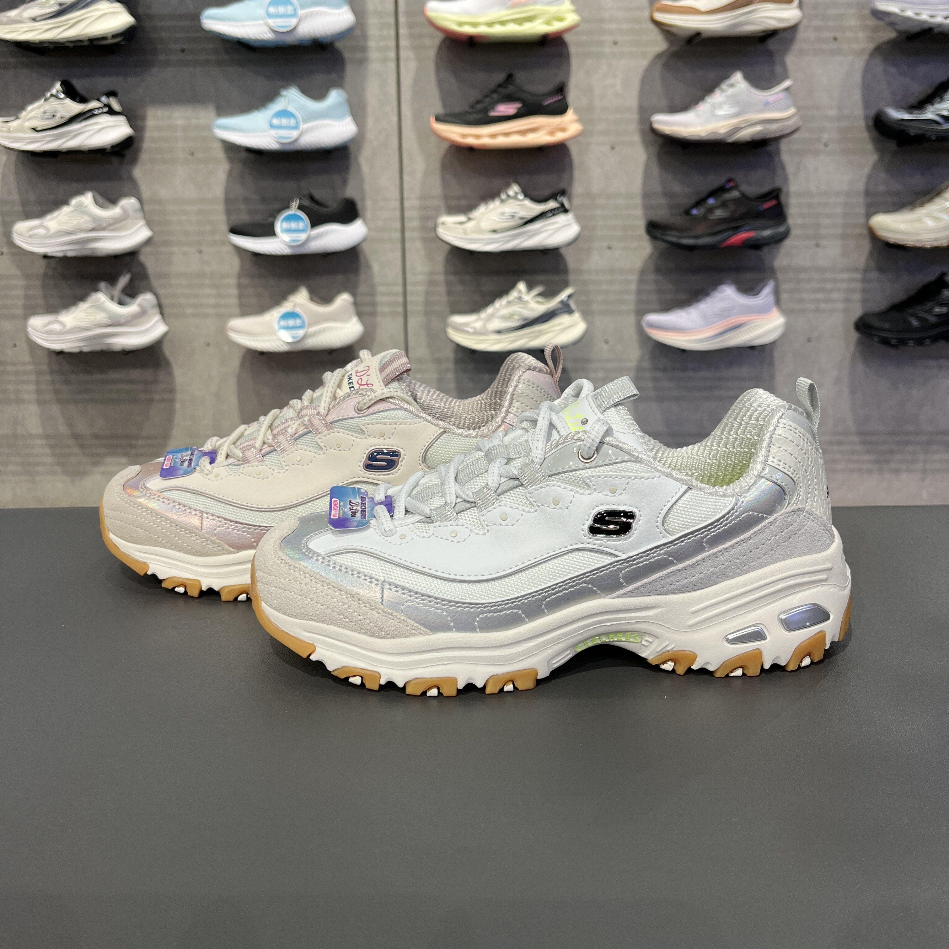 Skechers斯凯奇女士熊猫鞋透气厚底增高回弹镭射炫彩熊猫鞋150556