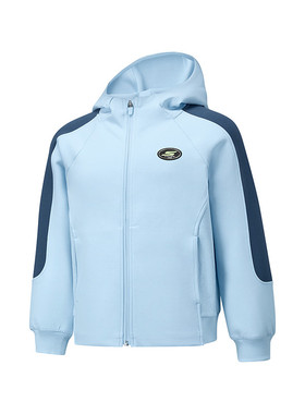 Skechers斯凯奇男童秋冬舒弹撞色针织连帽运动休闲外套P125B006