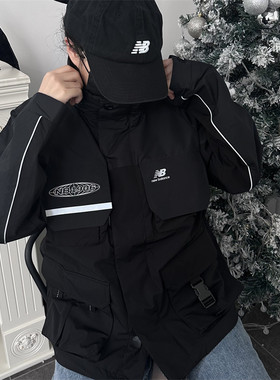 New Balance/NB男子秋季运动休闲梭织立领工装夹克外套NCNAA3N011