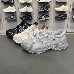 Skechers斯凯奇男士闪穿鞋增高透气舒适一脚蹬老爹鞋运动鞋232497