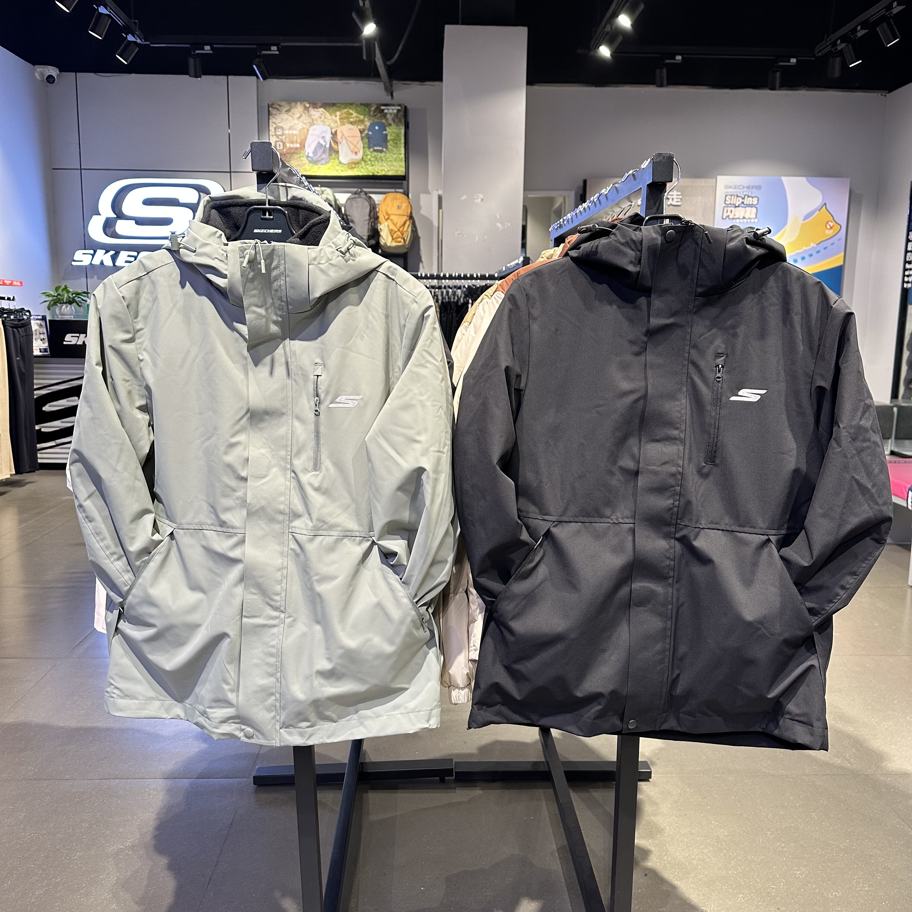 Skechers斯凯奇男女同款防风保暖三合一冲锋衣(抓绒内胆)P425U074