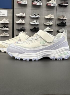 Skechers斯凯奇女童低帮缓震舒适百搭魔术贴老爹鞋休闲鞋319062L